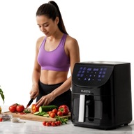 FRYTKOWNICA BEZTŁUSZCZOWA AIR FRYER 8L 2000W – CZARNA Z DOTYKOWYM PANELEM!