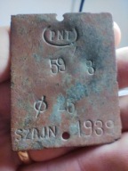 Tabliczka znamionowa 1939 ZAKŁADY PRZEMYSŁU METALOWEGO BRACIA SZAJN BĘDZIN