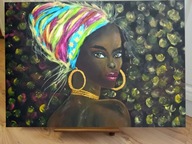 Kobieta 2 obraz ręcznie malowany prezent 70x50 /75PatrykMit