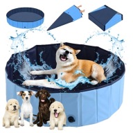 Mocny Basen dla Psa Zwierząt Ogrodowy do Ochłody Mycia Składany 60x20cm
