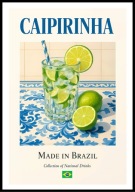A2 PLAKAT DO KUCHNI JADALNI RESTAURACJI CAIPIRINHA KOKTAJL LIMONKI BRAZYLIA
