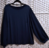 FAJNA, SPRĘŻYSTA W GRANACIE Z PRZEZROCZYSTYMI BUFIASTYMI RĘKAWAMI ok 54/56