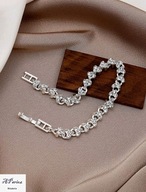 Bra0084 Bransoletka serce z kryształami srebrny kolor