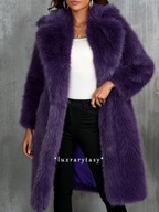 Futro futerko płaszcz płaszczyk damski jesień zima fiolet fioletowy śliwka