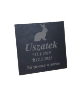 Personalizowany nagrobek dla królika z łupku 10x10 cm