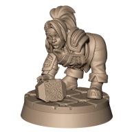 Dwarf Blacksmith Krasnoludka Kowal Pinup RPG 3D
