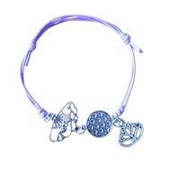 Bransoletka sznurkowa z wachlarzem i kwiatem lotosu