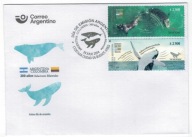 Argentyna 2024 FDC Znaczki zwierzęta wieloryby orka park narodowy Kolumbia