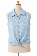 COMO QUIERES – Bluzka / Top z Wiązaniem i Kołnierzykiem – Rozmiar 34 / XS