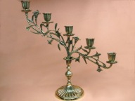 świecznik z mosiądzu na 5 świeczek - nowy