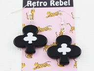 kolczyki TREFL czarne karty pin up vintage RR20