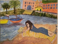 Ręcznie malowany obraz na płótnie Pejzaż WOŚP