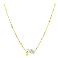 48334 Celebrytka złota stal chirurgiczna 316L cyrkonie kulki