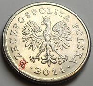 20 gr groszy 2014 dwa kleksy na literze R w RZECZPOSPOLITA DESTRUKT st. 1