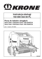 Krone Vario Pack 1500, 1500 MC, 1800, 1800 MC - instrukcja obsługi pras PL