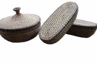 KOSZE KOSZ Z POKRYWĄ 3x KOMPLET DENMARK UNIKAT HAND MADE danish design BOHO