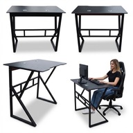 BIURKO STOLIK POD KOMPUTER LAPTOP GAMINGOWE CZARNE METALOWE 100X60X85 STÓŁ