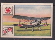 Niemiecki samolot dwupłatowy, wkładka do papierosów /AB/