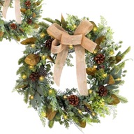 WIENIEC GIRLANDA LED NA DZWI DEKORACYJNY JESIENNY STROIK BOŻE NARODZENIE