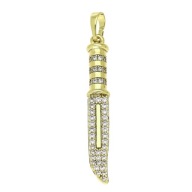 77544 ZAWIESZKA 14K POZŁACANA 49/6 MM "bagnet" z cyrkoniami