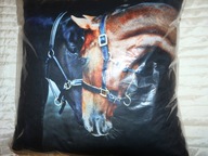 ŚLICZNA ozdobna Poduszka konie aksamit country matter PREZENT