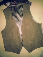 KAMIZELKA MOTOCYKLOWA MĘSKA ROZ.S\M SKÓRZANA