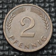 *NIEMCY [0206]*2 fenigi 1965 *J* Niemcy Zachodnie (RFN) Kłosy, Liście dębu