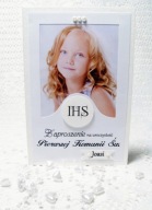 PERSONALIZOWANE ZAPROSZENIE na KOMUNIĘ ze zdjęciem 3D RĘCZNIE ROBIONE