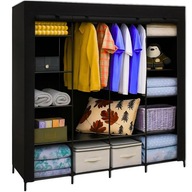 SZAFA TEKSTYLNA MATERIAŁOWA SKŁADANA NA UBRANIA DUŻA GARDEROBA NA WIESZAKI