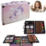 ZESTAW ARTYSTYCZNY DO MALOWANIA 144EL + WALIZKA W WALIZCE KREDKI DLA DZIECI