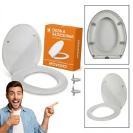 DESKA WC SEDESOWA WOLNOOPADAJĄCA UNIWERSALNA WYPINANA DUROPLAST BIAŁA 44CM