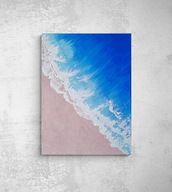 Obraz na płótnie ręcznie malowany akryl Morski pejzaż strukturalny 50/40