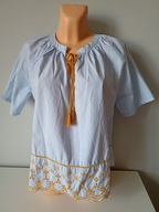 Śliczna bluzeczka z haftem Primark UK 14 EUR 42 MADE IN INDIA 52% cotton