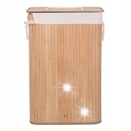KOSZ BAMBUSOWY NA PRANIE BIELIZNĘ ZABAWKI Z POKRYWĄ POJEMNIK DUŻY 72L KUFER