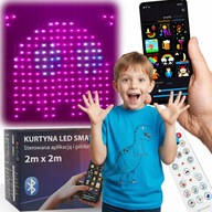 DEKORACJA DO POKOJU DZIECKA LAMPKI NA OKNO KURTYNA LED ŚWIETLNA GIRLANDA 2m