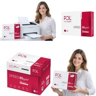 PAPIER KSERO BIUROWY BIAŁY DO DRUKARKI POLSPEED A4 5 RYZ 2500 ARKUSZY 80 G