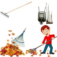 Grabie metalowe PROFI 18 zębów trzon drewniany 150 cm MAAN