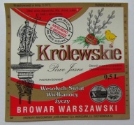 ETYKIETA PIWO JASNE KRÓLEWSKIE ŚWIĄTECZNE WIELKANOC BROWAR WARSZAWA