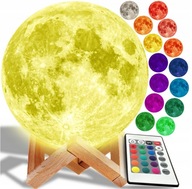 LAMPKA NOCNA KSIĘŻYC Dla Dzieci LED Lampa 3D Moon Light na Pilot XL
