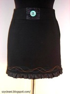 Spódnica ołówkowa czarna fantazyjna 36 UNIKAT