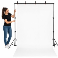 STATYW DO TŁA FOTOGRAFICZNEGO 200x200CM ZESTAW ZACISKI ETUI