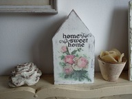 DREWNIANY DOMEK RÓŻE HOME DEKORACJA