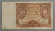 100 złotych z 1932 roku seria AH. , z okresu II RP , ŁADNE