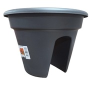 DONICA BALKONOWA NA BALUSTRADĘ 30CM OKRĄGŁA OGRODOWA ANTRACYT