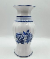 NIEBIESKIE Różyczki CUDOWNY wazonik piękny 15 cm