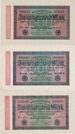 3 x 20000 marek NIEMCY 1923 trzy odmiany Ros 84b,d,i super stany