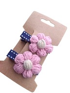 Spinki do włosów szydełkowe kwiatki 2 szt. handmade