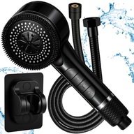 SŁUCHAWKA PRYSZNICOWA CZARNA OSZCZĘDNA 4W1 ZESTAW WĄŻ 1,5M 4 STRUMIENIE