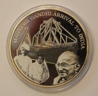 INDIE - MAHATMA GANDHI - ARRIVAL TO INDIA - NAKŁAD 500, CERTYFIKAT, ETUI