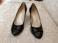 Czarne , skórzane czółenka polskiego producenta - 38/24,5 cm - bdb !!